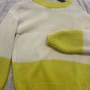 Yellow and white sweater